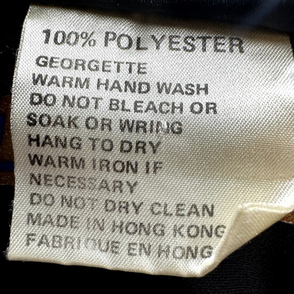 VTG Diane Freis Georgette Maxi Dress V Neck Ruffle Floral Smocked Multicolor XL - Picture 5 of 6